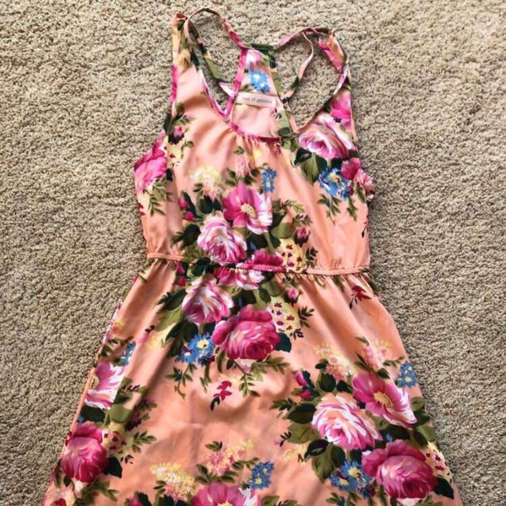 Peach floral dress